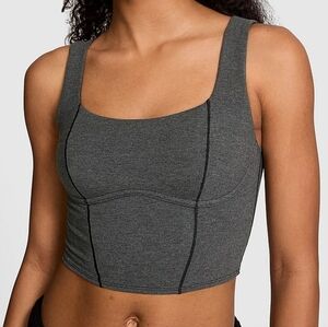 PINK Victoria's Secret Charcoal Corset Cropped Top